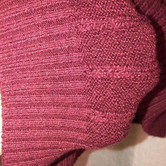Hollister S Burgundy Knit Balloon Sleeve Mock Sweater - Picture 9 of 10